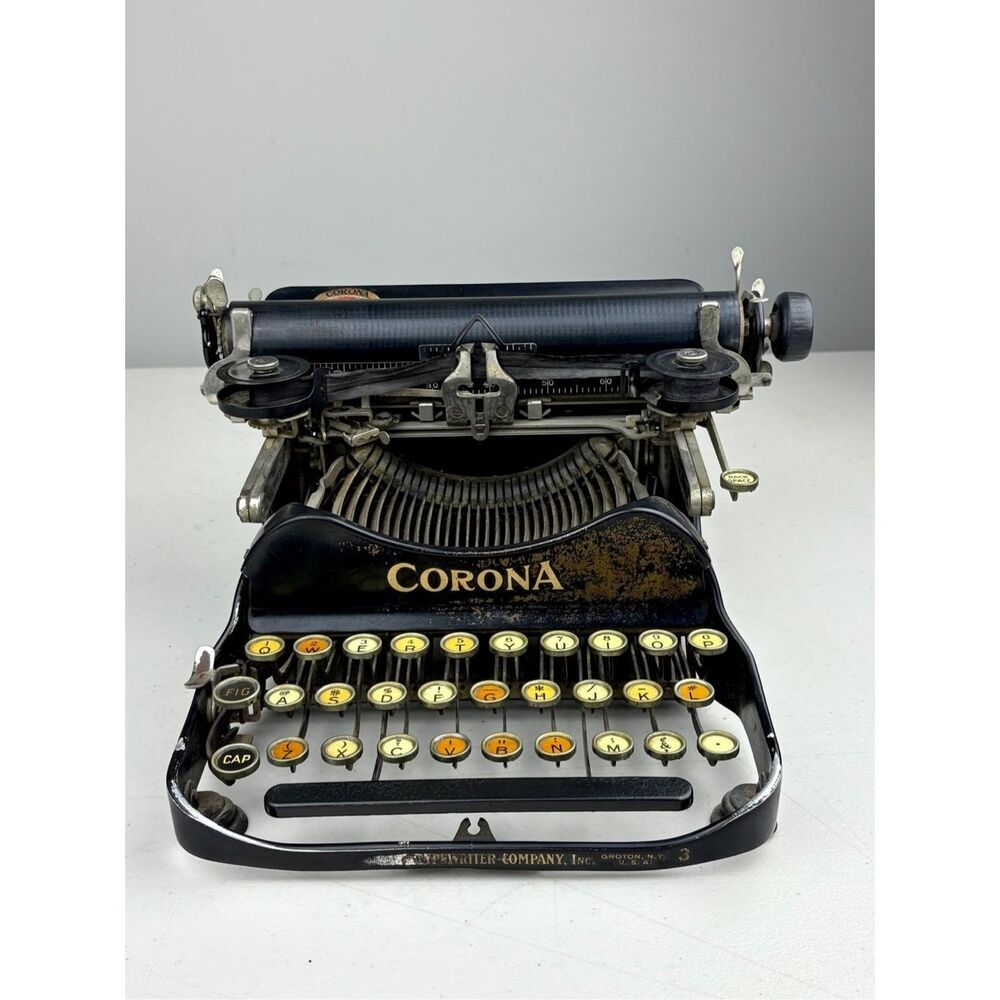 Antique 1917 Corona Model 3 Folding Manual Portable Typewriter CP2587